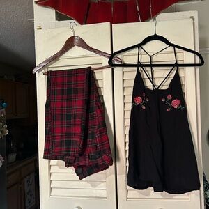 Lane Bryant Black and Red Floral Set